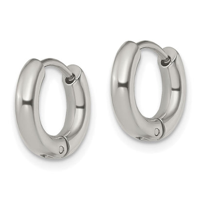 Chisel Stainless Steel Polished 3mm Hinged Hoop Earrings