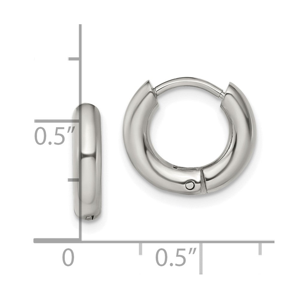 Chisel Stainless Steel Polished 3mm Hinged Hoop Earrings