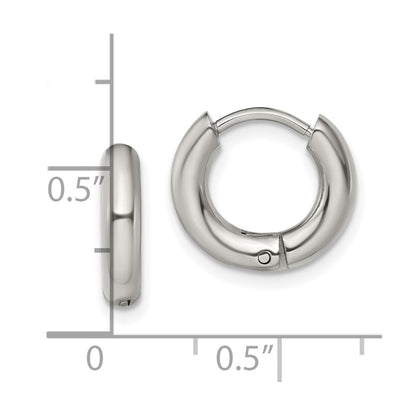 Chisel Stainless Steel Polished 3mm Hinged Hoop Earrings