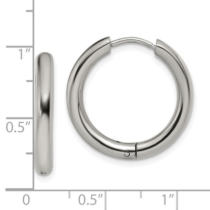 Chisel Stainless Steel Polished 3mm Hinged Hoop Earrings