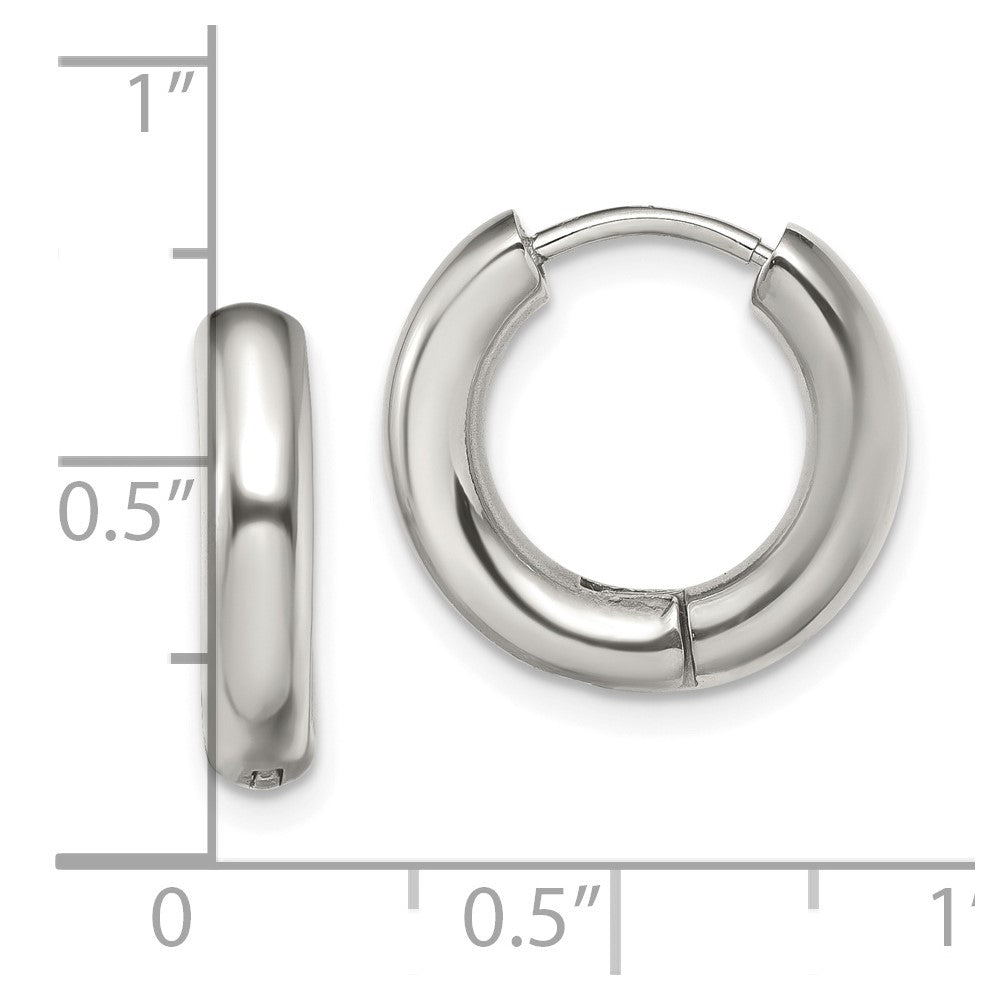 Chisel Stainless Steel Polished 3.5mm Hinged Hoop Earrings