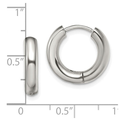 Chisel Stainless Steel Polished 3.5mm Hinged Hoop Earrings