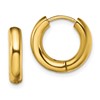 Chisel Stainless Steel Polished Yellow IP-plated 3.5mm Hinged Hoop Earrings