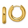 Chisel Stainless Steel Polished Yellow IP-plated 4mm Hinged Hoop  Earrings