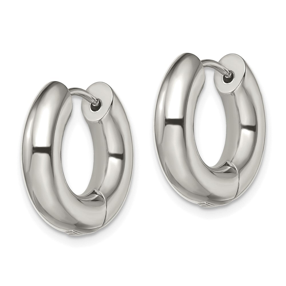 Chisel Stainless Steel Polished 5mm Hinged Hoop Earrings