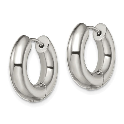 Chisel Stainless Steel Polished 5mm Hinged Hoop Earrings