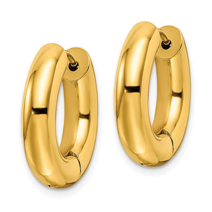 Chisel Stainless Steel Polished Yellow IP-plated 5mm Hinged Hoop Earrings