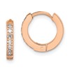 Chisel Stainless Steel Polished Rose IP-plated with Preciosa Crystal Hinged Hoop Earrings