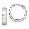 Chisel Stainless Steel Polished with Shell Pearl 5mm Hinged Hoop Earrings