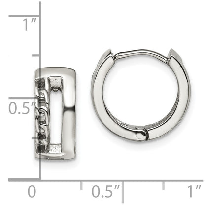Chisel Stainless Steel Polished 6.5mm Huggie Hinged Hoop Earrings