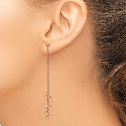 Chisel Stainless Steel Polished Rose IP-plated Post Dangle Earrings