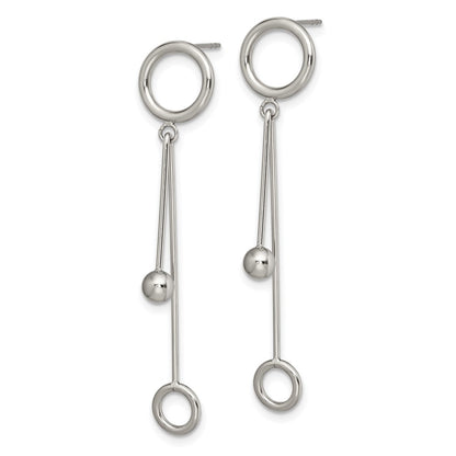 Chisel Stainless Steel Polished Post Dangle Earrings