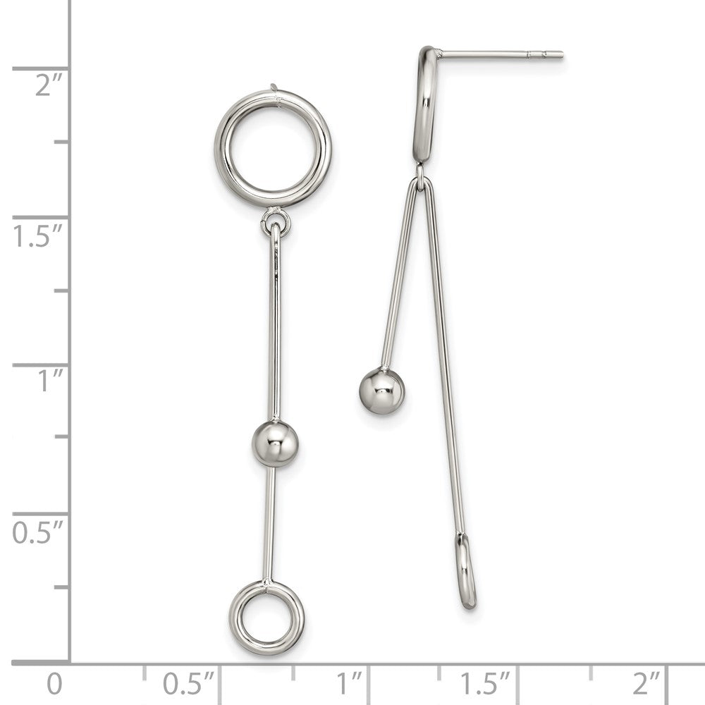 Chisel Stainless Steel Polished Post Dangle Earrings