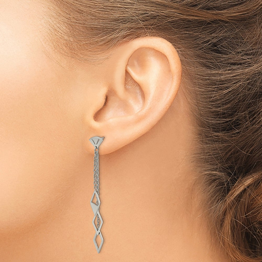 Chisel Stainless Steel Polished Multi Chain Post Dangle Earrings