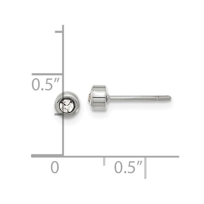 Chisel Stainless Steel Polished Crystal Earrings