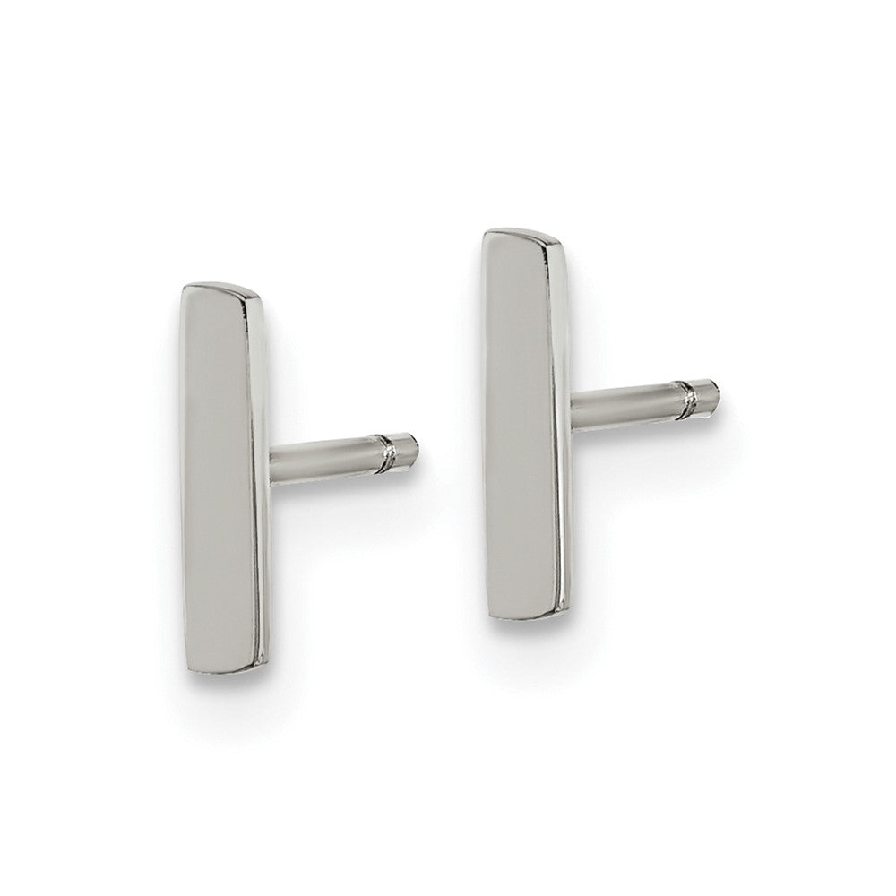 Chisel Stainless Steel Polished Vertical Bar Earrings