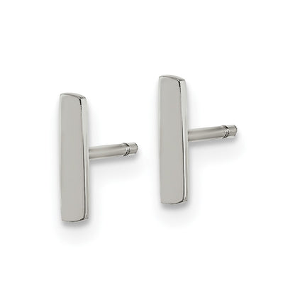 Chisel Stainless Steel Polished Vertical Bar Earrings