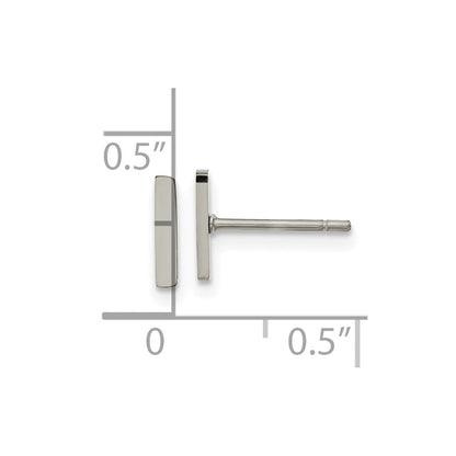 Chisel Stainless Steel Polished Vertical Bar Earrings