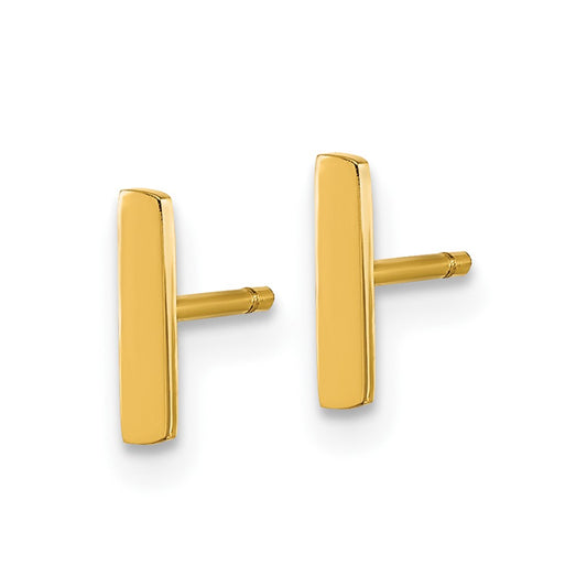 Chisel Stainless Steel Polished Yellow IP-plated Vertical Bar Earrings