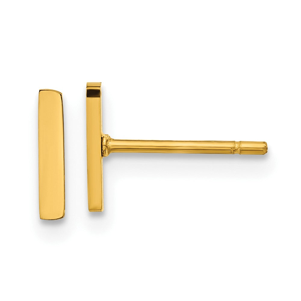 Chisel Stainless Steel Polished Yellow IP-plated Vertical Bar Earrings