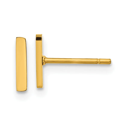 Chisel Stainless Steel Polished Yellow IP-plated Vertical Bar Earrings