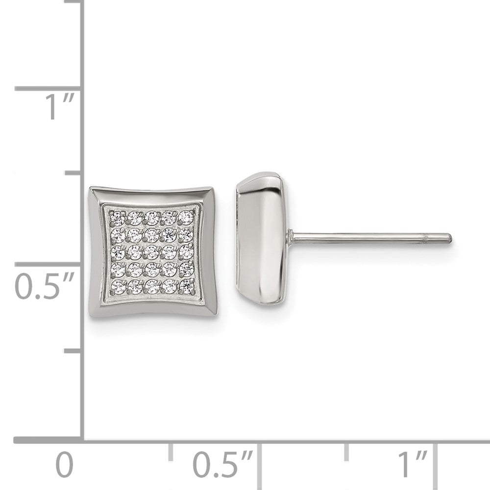 Chisel Stainless Steel Polished 50 CZ Stud Earrings
