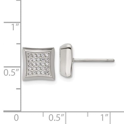 Chisel Stainless Steel Polished 50 CZ Stud Earrings