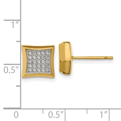 Chisel Stainless Steel Polished Yellow IP-plated 50 CZ Stud Earrings