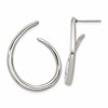 Chisel Stainless Steel Polished Curled Post Hoop Earrings