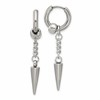 Chisel Stainless Steel Polished Spike Dangle Hinged Hoop Earrings