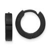 Chisel Stainless Steel Brushed and Polished Dark Gun Metal IP-plated Hinged Hoop Earrings