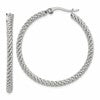 Chisel Stainless Steel Polished Diamond Cut Hoop Earrings