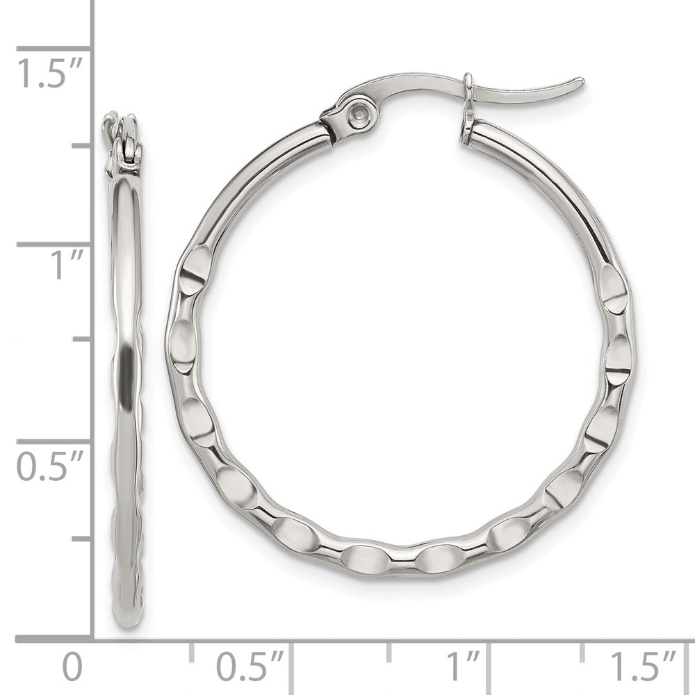 Chisel Stainless Steel Polished Wavy Hoop Earrings