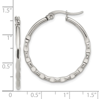 Chisel Stainless Steel Polished Wavy Hoop Earrings