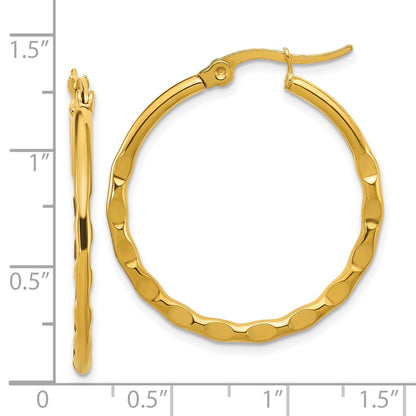 Chisel Stainless Steel Polished Yellow IP-plated Wavy Hoop Earrings
