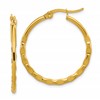 Chisel Stainless Steel Polished Yellow IP-plated Wavy Hoop Earrings