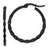 Chisel Stainless Steel Polished Black IP-plated Wavy Hoop Earrings