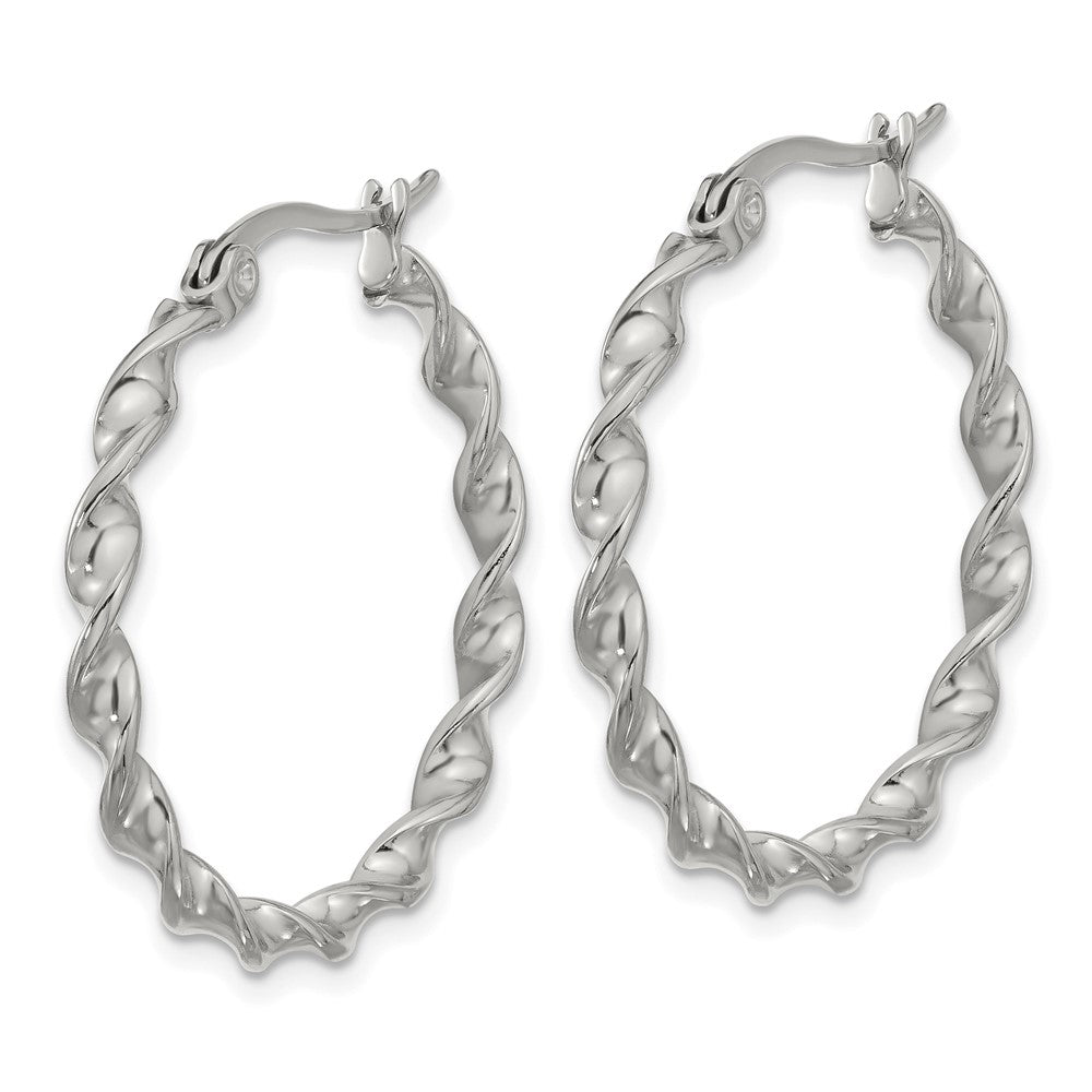 Chisel Stainless Steel Polished Twisted Hoop Earrings