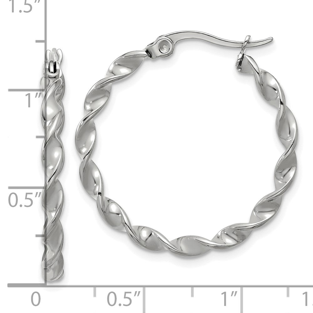 Chisel Stainless Steel Polished Twisted Hoop Earrings