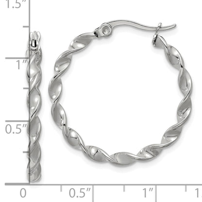 Chisel Stainless Steel Polished Twisted Hoop Earrings