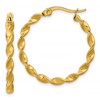 Chisel Stainless Steel Polished Yellow IP-plated Twisted Hoop Earrings