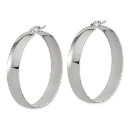 Chisel Stainless Steel Polished 9mm Hoop Earrings