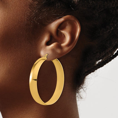 Chisel Stainless Steel Polished Yellow IP-plated 9mm Hoop Earrings