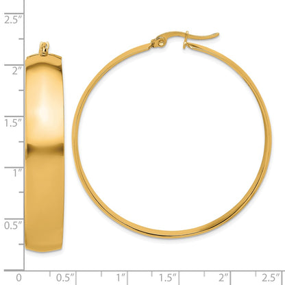 Chisel Stainless Steel Polished Yellow IP-plated 9mm Hoop Earrings