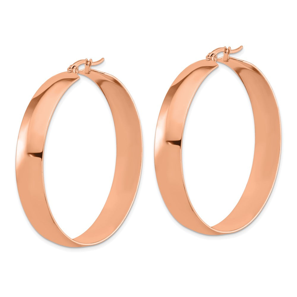 Chisel Stainless Steel Polished Rose IP-plated 9mm Hoop Earrings