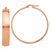 Chisel Stainless Steel Polished Rose IP-plated 9mm Hoop Earrings