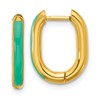 Chisel Stainless Steel Polished Yellow IP-plated with Blue Enamel 2.40mm Elongated Hinged Hoop Earrings