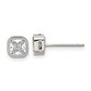 Chisel Stainless Steel Polished 5mm CZ Squared Post Earrings