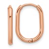 Chisel Stainless Steel Polished Rose IP-plated Elongated 2mm Hinged Hoop Earrings