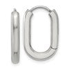 Chisel Stainless Steel Polished Elongated 3mm Hinged Hoop Earrings